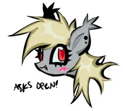 Size: 735x661 | Tagged: safe, artist:punkieple, derpibooru import, derpy hooves, bat pony, pony, bat ponified, bust, derpybat, fangs, image, jpeg, portrait, race swap, simple background, solo, white background