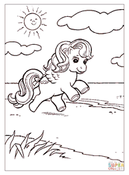 Size: 613x834 | Tagged: safe, derpibooru import, baby heart throb, pegasus, pony, g1, animated, cloud, coloring page, female, filly, foal, gif, image, non-animated gif, path, solo, sun