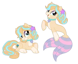 Size: 2656x2200 | Tagged: safe, artist:machakar52, derpibooru import, ponified, pony, seapony (g4), starfish, unicorn, coral (paw patrol), crossover, g4, horn, image, jewelry, looking at you, necklace, open mouth, open smile, paw patrol, pearl, pearl necklace, png, pup, seaponified, seashell necklace, simple background, smiling, species swap, transparent background