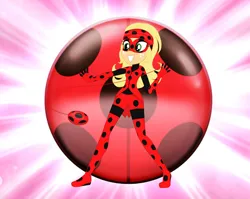 Size: 1884x1500 | Tagged: safe, artist:machakar52, derpibooru import, applejack, human, equestria girls, bandana, bodysuit, clothes, cosplay, costume, crossover, g4, image, ladybug (miraculous ladybug), ladybug costume, marinette dupain-cheng, mask, miraculous ladybug, png, smiling, yo-yo