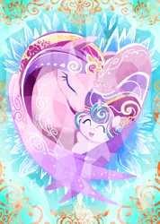 Size: 620x870 | Tagged: safe, artist:thurder2020, derpibooru import, princess cadance, princess flurry heart, alicorn, female, image, male, mother and child, mother and daughter, mother and son, mother's day, png