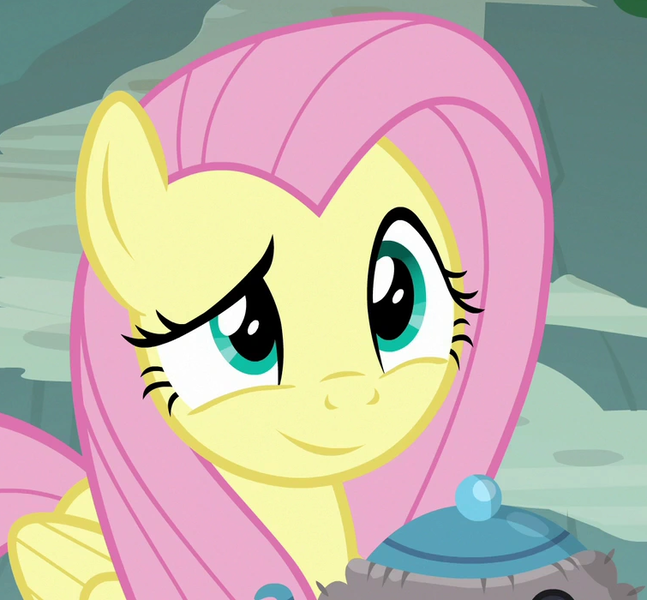 Size: 755x700 | Tagged: safe, derpibooru import, edit, edited screencap, editor:twilyisbestpone, screencap, fluttershy, pegasus, pony, fake it 'til you make it, season 8, spoiler:s08, cropped, cute, female, g4, image, inverted mouth, mare, png, shyabetes, smiling, solo