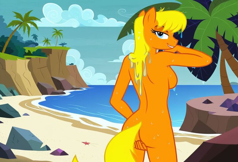 Size: 1216x832 | Tagged: explicit, ai content, artist:nickeltempest, machine learning generated, stable diffusion, ms. harshwhinny, anthro, earth pony, beach, beach babe, businessmare, busty ms. harshwhinny, exhibitionism, flirty, image, inviting, jpeg, looking back at you, masturbation, nude beach, nudity, outdoor masturbation, palm tree, rock cliff, seductive pose, sexy, sideboob, smirk, solo, standing, sunbathing, wet body, wet mane