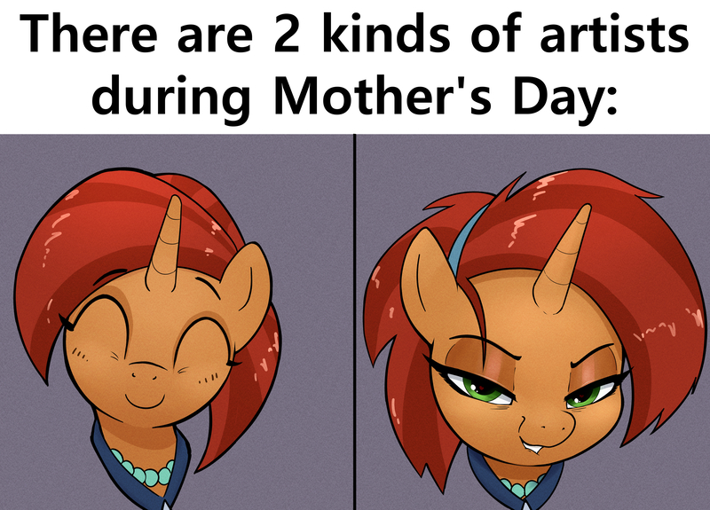 Size: 4105x2950 | Tagged: safe, artist:whiskeypanda, derpibooru import, stellar flare, pony, unicorn, bedroom eyes, bust, eyes closed, happy, heart, heart eyes, horn, image, jewelry, jpeg, lidded eyes, lip bite, looking at you, mother's day, necklace, smiling, wingding eyes