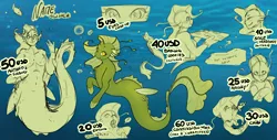 Size: 4000x2039 | Tagged: safe, artist:natt333, derpibooru import, oc, anthro, seapony (g4), adoptable, auction, image, png, solo