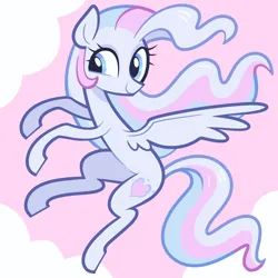 Size: 5000x5000 | Tagged: safe, derpibooru import, star catcher, pegasus, pony, g3, cloud, cloudy, flowing mane, flying, g3 to g4, g4, generation leap, image, multicolored hair, multicolored mane, multicolored tail, png, show accurate, simple background, solo, tail
