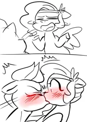 Size: 1240x1754 | Tagged: safe, artist:altzuel_, derpibooru import, pipp petals, zipp storm, pegasus, pony, g5, blushing, comic, duo, duo female, eyes closed, female, image, incest, jpeg, kissing, lesbian, mare, royal sisters (g5), ship:petalstorm, shipping, siblings, simple background, sisters, surprise kiss, white background, wide eyes