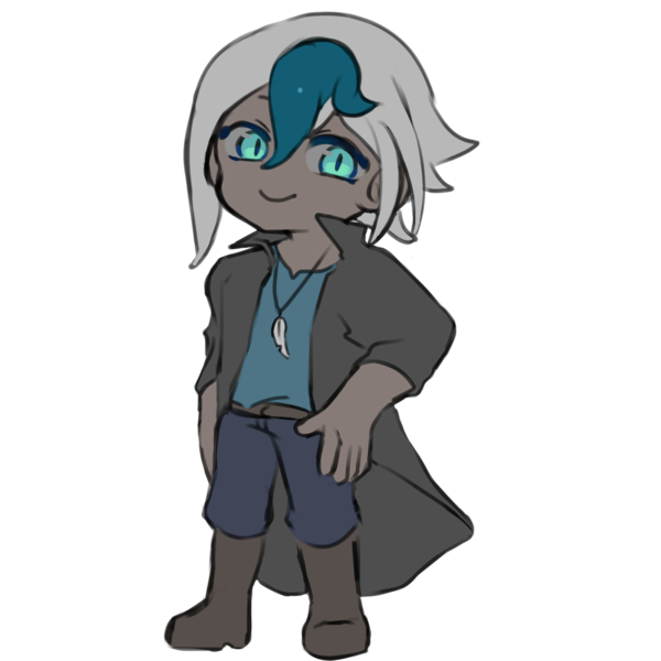Size: 4096x4096 | Tagged: safe, artist:metaruscarlet, derpibooru import, oc, oc:elizabat stormfeather, unofficial characters only, human, belt, boots, chibi, clothes, coat, commission, dark skin, denim, female, humanized, humanized oc, image, jeans, necktie, pants, png, shirt, shoes, simple background, solo, t-shirt, transparent background