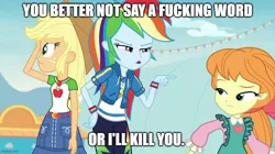 Size: 888x499 | Tagged: safe, derpibooru import, applejack, rainbow dash, human, equestria girls, american dad, equestria girls specials, equestria girls-ified, female, g4, image, jpeg, megan williams (g4), meme, my little pony equestria girls: rollercoaster of friendship, vulgar