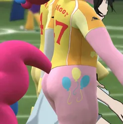 Size: 831x837 | Tagged: safe, derpibooru import, pinkie pie, pony, 4chan cup, butt, football, hand, image, png, soccer field, sports