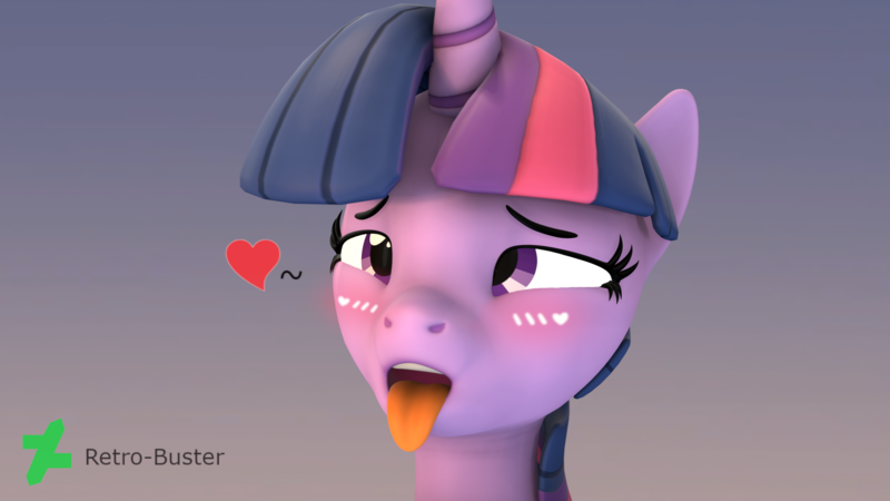 Size: 2048x1152 | Tagged: suggestive, artist:undeadheaven, twilight sparkle, pony, unicorn, 3d, ahegao, blushing, bust, female, gradient background, horn, image, looking pleasured, mare, open mouth, png, portrait, sfm pony, solo, source filmmaker, tongue out, unicorn twilight