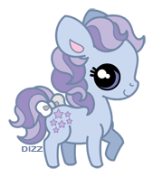 Size: 169x196 | Tagged: safe, artist:dizziness, derpibooru import, blue belle, earth pony, pony, g1, bow, chibi, colored pinnae, cute, dizziness's chibi ponies, female, image, looking at you, mare, outline, png, raised hoof, simple background, solo, standing, tail, tail bow, transparent background