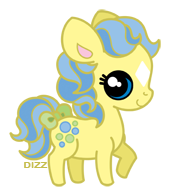 Size: 169x196 | Tagged: safe, artist:dizziness, derpibooru import, bubbles (g1), earth pony, pony, g1, 2010, bow, chibi, colored pinnae, cute, dizziness's chibi ponies, female, image, looking at you, mare, outline, png, raised hoof, simple background, solo, standing, tail, tail bow, transparent background