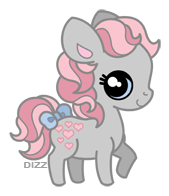 Size: 169x196 | Tagged: safe, artist:dizziness, derpibooru import, snuzzle, earth pony, pony, g1, 2010, bow, chibi, colored pinnae, cute, dizziness's chibi ponies, female, image, looking at you, mare, outline, png, raised hoof, simple background, solo, standing, tail, tail bow, transparent background