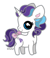 Size: 169x196 | Tagged: safe, artist:dizziness, derpibooru import, glory, pony, unicorn, g1, 2010, bow, chibi, colored pinnae, cute, dizziness's chibi ponies, female, horn, image, looking at you, mare, outline, png, simple background, solo, standing, tail, tail bow, transparent background, turned head