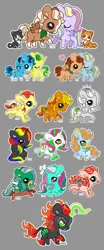 Size: 400x966 | Tagged: oc name needed, safe, artist:dizziness, derpibooru import, fizzy, oc, oc:fire storm, oc:neon princess, oc:ray of sunshine, oc:silvermoon, oc:skyblazer, alicorn, cat, earth pony, original species, pegasus, pony, unicorn, g1, 2011, alicorn oc, bow, chibi, colored muzzle, colored pinnae, cute, dizziness's chibi ponies, ear piercing, earring, earth pony oc, female, flying, gradient ears, gradient legs, gradient muzzle, gray background, heart, holding hooves, horn, image, jewelry, jpeg, leonine tail, looking at you, lying down, male, mare, multicolored hair, not adoptables, oc x oc, outline, pegasus oc, piercing, rainbow hair, shipping, simple background, solo, sparkly mane, sparkly tail, spread wings, stallion, standing, straight, tail, tail bow, tiara, transparent background, turned head, unicorn oc, wings