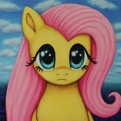 Size: 1536x1536 | Tagged: safe, ai content, derpibooru import, generator:google gemini, machine learning generated, prompter:enterusxrname, fluttershy, pegasus, pony, image, jpeg, outdoors, solo, the quality of ai art is frightening