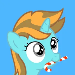 Size: 1668x1664 | Tagged: safe, derpibooru import, oc, unofficial characters only, pony, unicorn, candy, candy cane, female, food, g4, gray eyes, horn, image, mare, png, solo, upper body