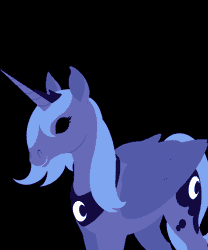 Size: 1000x1200 | Tagged: safe, artist:askloona, derpibooru import, princess luna, alicorn, pony, loony luna, animated, black background, black sclera, g4, gif, image, s1 luna, simple background, smiling, solo, spread wings, wings
