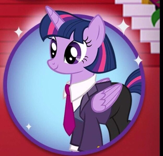 Size: 1033x994 | Tagged: safe, derpibooru import, screencap, twilight sparkle, twilight sparkle (alicorn), alicorn, pony, alternate hairstyle, business suit, businessmare, clothes, cute, female, gameloft, image, jpeg, mare, necktie, pants, shirt, solo, suit, twiabetes