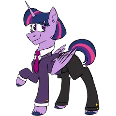 Size: 1080x1080 | Tagged: safe, artist:fuckomcfuck, derpibooru import, twilight sparkle, twilight sparkle (alicorn), alicorn, pony, clothes, image, necktie, png, simple background, solo, suit, transparent background