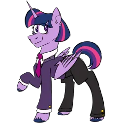 Size: 1080x1080 | Tagged: safe, artist:fuckomcfuck, derpibooru import, twilight sparkle, twilight sparkle (alicorn), alicorn, pony, clothes, image, necktie, png, simple background, solo, suit, transparent background