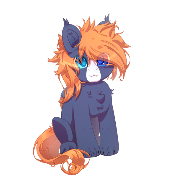 Size: 2500x2500 | Tagged: safe, alternate version, artist:medkit, derpibooru import, oc, oc:ruby the exorcist, unofficial characters only, hybrid, original species, pegasus, pony, :3, blaze (coat marking), blue coat, blue eyes, chest fluff, chibi, claws, coat markings, colored claws, colored ear fluff, colored eyebrows, colored eyelashes, colored hooves, colored lineart, colored muzzle, colored pupils, colored tassels, colored wings, cute, ears up, eye clipping through hair, eyebrows, eyebrows visible through hair, eyes open, facial markings, fangs, feathered wings, folded wings, front view, full body, gift art, heart ears, heart shaped, heterochromia, high res, image, lightly watermarked, long tail, male, orange mane, orange tail, paint tool sai 2, paws, pegasus oc, png, short mane, shoulder fluff, signature, simple background, sitting, small wings, smiling, solo, stallion, tail, tassels, transparent background, unshorn fetlocks, wall of tags, watermark, wings