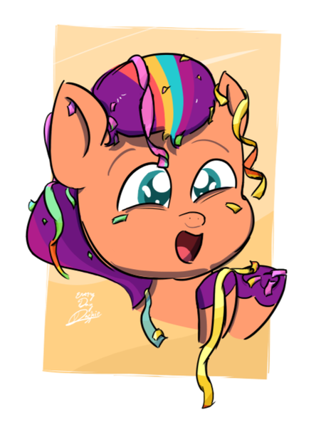 Size: 510x679 | Tagged: safe, artist:everydaydashie, derpibooru import, sunny starscout, g5, confetti, cute, image, png