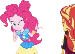Size: 3476x2520 | Tagged: safe, derpibooru import, edit, edited screencap, editor:homersimpson1983, screencap, pinkie pie, sunset shimmer, human, equestria girls, background removed, female, g4, image, not a vector, png