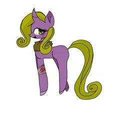 Size: 967x951 | Tagged: safe, artist:trixxiefloof, derpibooru import, oc, unnamed oc, pony, unicorn, bandage, bandana, green eyes, green hair, horn, image, png, purple body, simple background