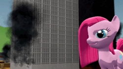 Size: 1280x720 | Tagged: grimdark, artist:optica, pinkie pie, twilight sparkle, twilight sparkle (alicorn), alicorn, earth pony, pony, 3d, animated, balloonbutt, blood, building, burp, butt, car, cutie mark, dialogue, explosion, eyes closed, fetish, fire, flying, frown, grin, helicopter, idea, image, implied death, implied digestion, internal, looking at each other, looking up, macro, mp4, oral vore, pinkamena diane pie, raised eyebrow, rear view, scared, smiling, soft vore, source filmmaker, spread wings, stomach noise, swallowing, tail, vore, walking, wilhelm scream, wings