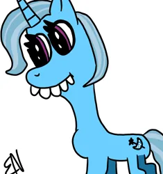 Size: 2000x2125 | Tagged: safe, artist:enterusxrname, derpibooru import, trixie, pony, unicorn, digital art, g4, horn, image, jpeg, signature, simple background, white background