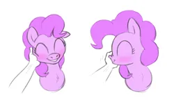 Size: 6000x3600 | Tagged: artist needed, safe, ponerpics import, pinkie pie, pony, disembodied hand, eyes closed, hand, image, jpeg, smiling