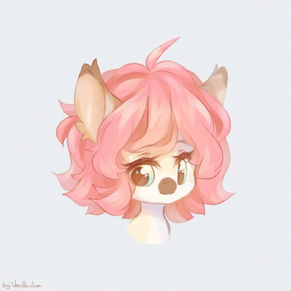 Size: 2048x2048 | Tagged: safe, artist:vanilla-chan, derpibooru import, oc, unofficial characters only, pony, ear fluff, facial markings, gray background, image, jpeg, mealy mouth (coat marking), simple background, solo