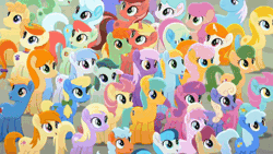 Size: 800x450 | Tagged: safe, derpibooru import, screencap, rainbow dash, twilight sparkle, unnamed character, unnamed pony, alicorn, earth pony, pegasus, pony, unicorn, animated, colored wings, flying, g4, gif, hope hollow, horn, image, my little pony: rainbow roadtrip, wing bling, wings