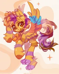 Size: 1640x2048 | Tagged: safe, artist:vanilla-chan, derpibooru import, oc, unofficial characters only, pegasus, pony, chest fluff, choker, colored wings, ear fluff, female, fetlock tuft, flying, image, jpeg, mare, paws, solo, spread wings, wings