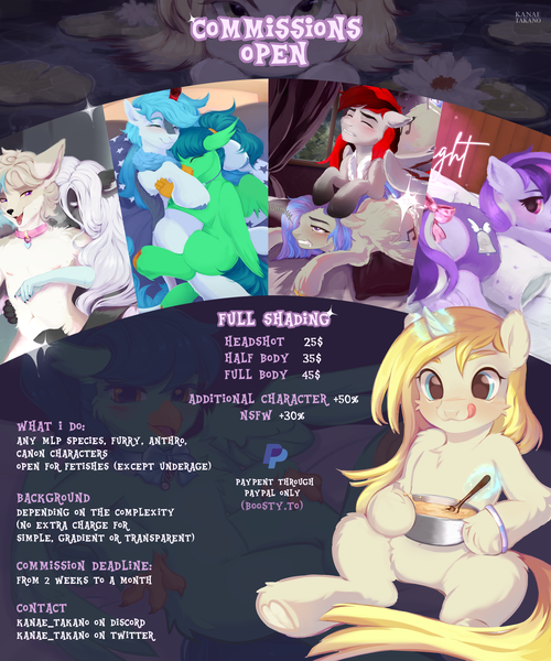 Size: 3000x3600 | Tagged: questionable, artist:kanaetakano, artist:syu, derpibooru import, oc, oc:crystal rain, oc:dreaming bell, oc:frost flare, oc:loki smile, oc:melody smile, unofficial characters only, anthro, earth pony, fox, hippogriff, kirin, original species, pegasus, pony, unicorn, advertisement, ahegao, big eyes, blushing, bow, butt, censored, chest fluff, clothes, collar, commission, commission info, commission open, cooking, crossed arms, crossed legs, cute, duo, duo female, duo male, duo male and female, ear fluff, example, female, fetish, floppy ears, fluffy, furry, hair bow, high res, horn, hug, hug from behind, image, incest, interspecies, long hair, long mane, looking at each other, looking at someone, looking at you, looking back, looking back at you, magic, male, meta, multicolored mane, multiple variants, muzzle, open mouth, paypal, pegasus oc, penetration, pillow, plot, png, price, price list, price sheet, price tag, prices, red eyes, sex, shading, short hair, short mane, simple background, sleeping, smiling, smiling at each other, smiling at you, snuggling, socks, solo, solo female, spread wings, stockings, tail, tail bow, thigh highs, tongue out, twitter, wings, x-ray, yellow eyes