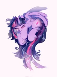 Size: 1512x2048 | Tagged: safe, artist:vanilla-chan, derpibooru import, twilight sparkle, twilight sparkle (alicorn), alicorn, pony, blushing, ear fluff, female, fetlock tuft, g4, heart pony, image, jpeg, mare, simple background, sleeping, solo, white background