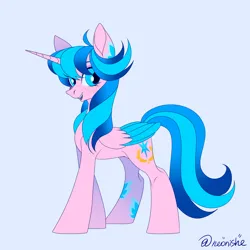 Size: 3000x3000 | Tagged: safe, artist:neonishe, derpibooru import, oc, oc:neon star, unofficial characters only, alicorn, pony, alicorn oc, cute, horn, image, png, solo, wings