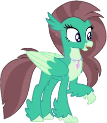 Size: 832x960 | Tagged: safe, artist:savygriffs, derpibooru import, edit, oc, unnamed oc, unofficial characters only, classical hippogriff, hippogriff, bad edit, base used, coat markings, female, g4, hippogriff oc, image, jewelry, necklace, open mouth, png, recolor, simple background, solo, transparent background