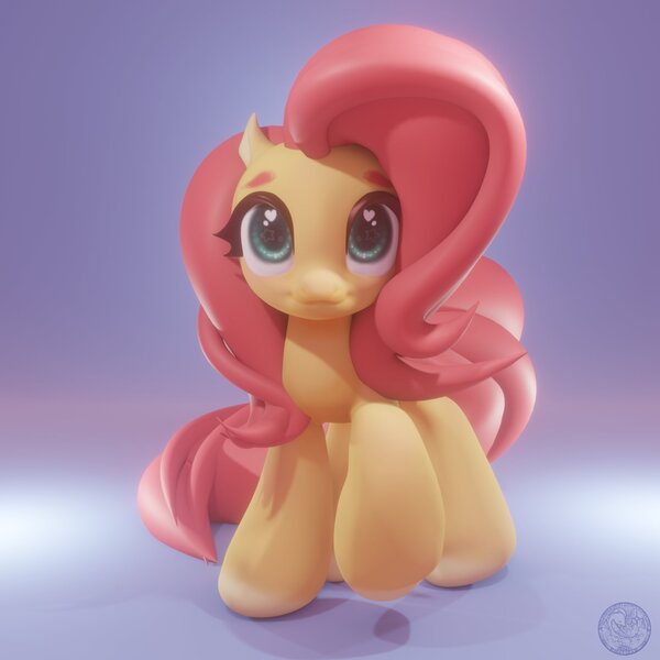 Size: 1920x1920 | Tagged: safe, artist:neutra1x, derpibooru import, fluttershy, pegasus, pony, 3d, front view, image, jpeg, smiling, solo