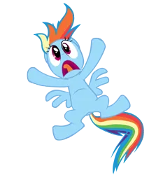 Size: 6436x7200 | Tagged: safe, artist:tardifice, derpibooru import, rainbow dash, pegasus, pony, may the best pet win, absurd resolution, falling, female, g4, image, mare, open mouth, png, screaming, simple background, solo, transparent background, vector