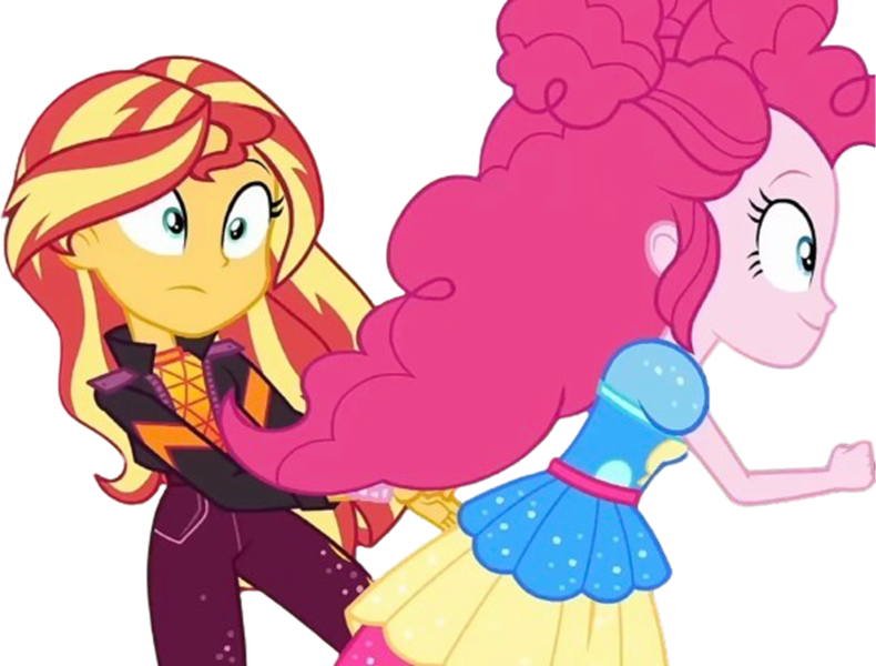 Size: 3320x2520 | Tagged: safe, artist:mrtoonlover83, derpibooru import, edit, edited screencap, screencap, pinkie pie, sunset shimmer, human, equestria girls, background removed, duo, equestria girls specials, female, g4, image, my little pony equestria girls: sunset's backstage pass, png, running, simple background, transparent background