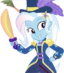 Size: 2204x2520 | Tagged: safe, artist:mrtoonlover83, derpibooru import, edit, edited screencap, screencap, trixie, human, equestria girls, street magic with trixie, spoiler:eqg series (season 2), 2d, background removed, female, g4, image, my little pony equestria girls: better together, png, simple background, solo, sword, transparent background, weapon