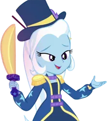 Size: 2224x2520 | Tagged: safe, artist:mrtoonlover83, derpibooru import, edit, edited screencap, screencap, trixie, human, equestria girls, street magic with trixie, spoiler:eqg series (season 2), background removed, female, g4, image, my little pony equestria girls: better together, png, simple background, solo, sword, transparent background, weapon