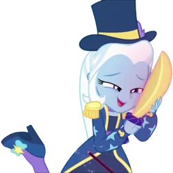 Size: 2529x2520 | Tagged: safe, artist:mrtoonlover83, derpibooru import, edit, edited screencap, screencap, trixie, human, equestria girls, street magic with trixie, spoiler:eqg series (season 2), background removed, female, g4, image, my little pony equestria girls: better together, png, simple background, solo, sword, transparent background, weapon