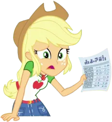 Size: 2329x2520 | Tagged: safe, artist:mrtoonlover83, derpibooru import, edit, edited screencap, screencap, applejack, equestria girls, 2d, applejack's hat, background removed, belt, clothes, cowboy hat, denim, denim skirt, freckles, g4, geode of super strength, hat, image, magical geodes, png, shirt, short sleeves, simple background, skirt, solo, transparent background