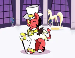 Size: 1624x1260 | Tagged: safe, artist:paperbagpony, derpibooru import, oc, unofficial characters only, bowtie, clothes, hat, image, png, top hat, tuxedo