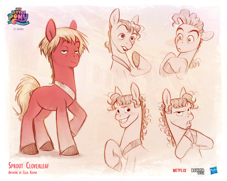 Size: 2492x1985 | Tagged: safe, artist:celia kaspar, derpibooru import, sprout cloverleaf, earth pony, pony, g5, my little pony: a new generation, concept art, image, jpeg, male, solo, stallion