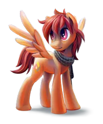 Size: 1695x2048 | Tagged: safe, artist:kaermter, derpibooru import, oc, unofficial characters only, pegasus, pony, clothes, facial hair, goatee, image, male, png, scarf, solo, spread wings, stallion, wings